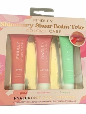 Finley Shimmery Sheer Balm Trio - Guava, Watermelon  & Honeydew